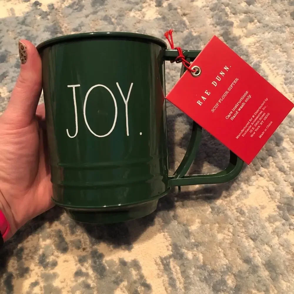 NWT Rae Dunn Joy Flour Sifter - Hunter Green